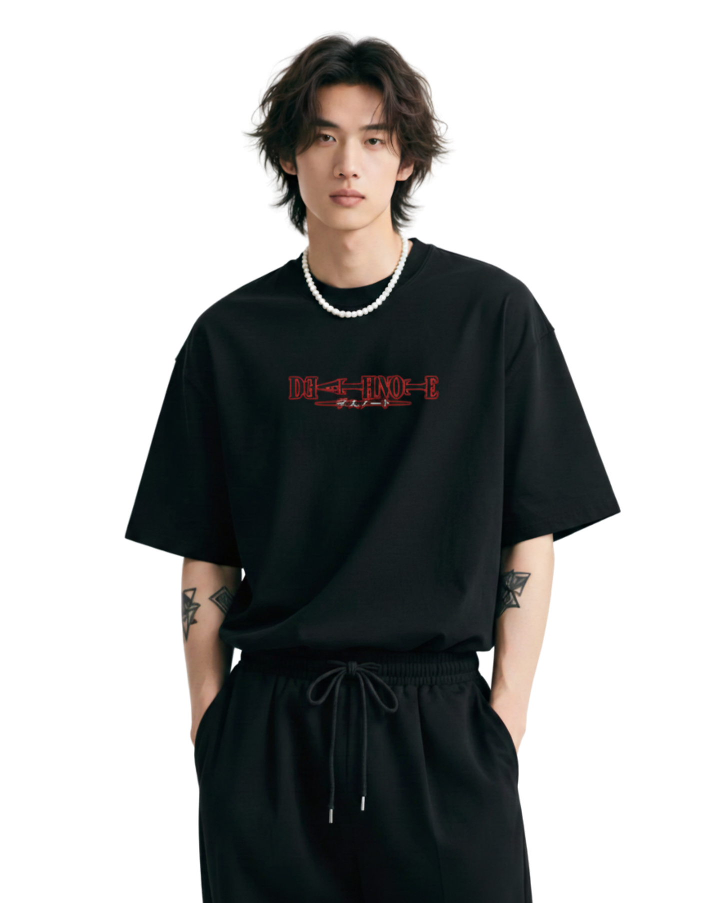 Death Note Dual Face Oversized T-Shirt | Light vs L Anime Graphic Tee for Men