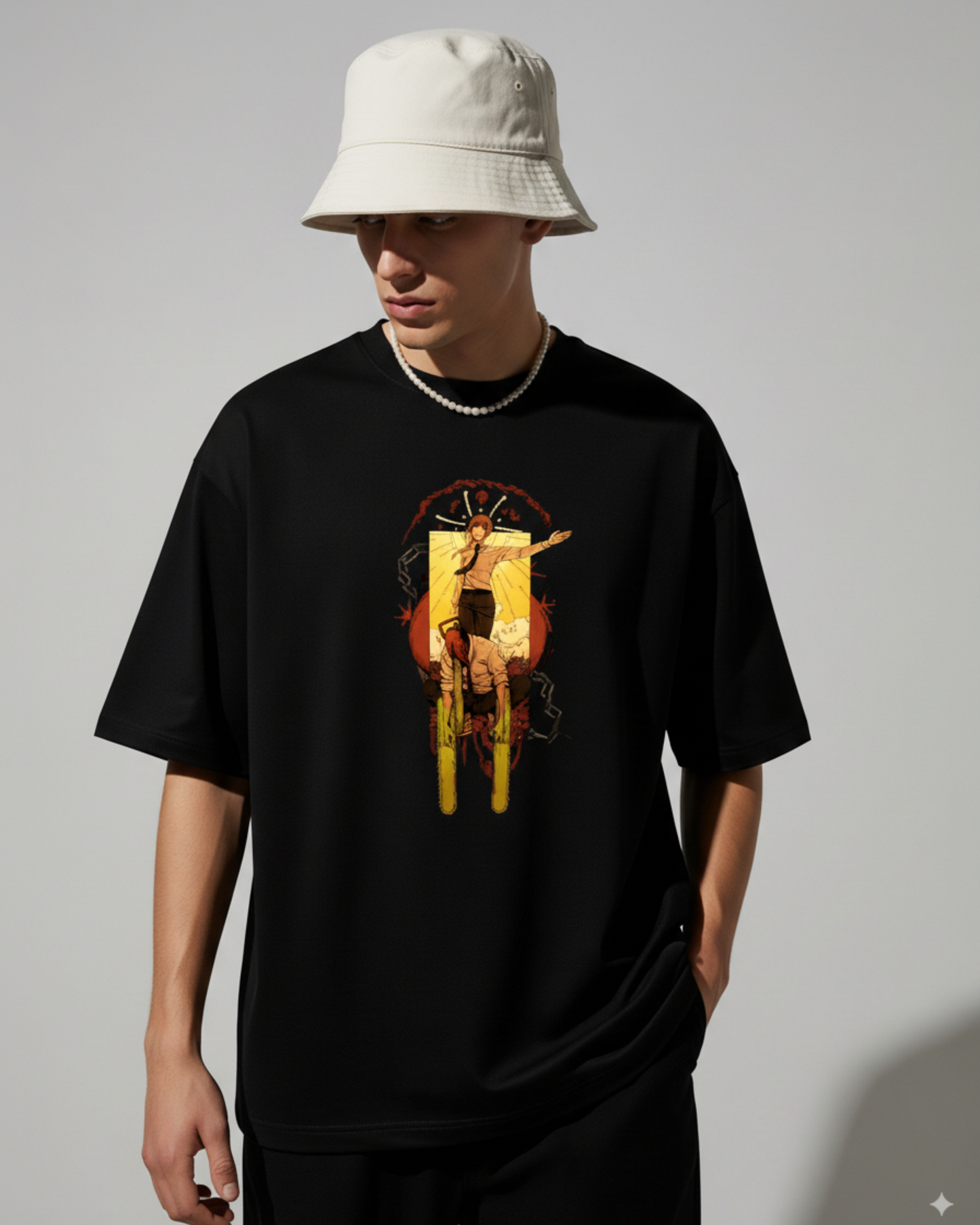 Chainsaw Man Denji & Makima Oversized T-Shirt | ORNILUX Anime Streetwear