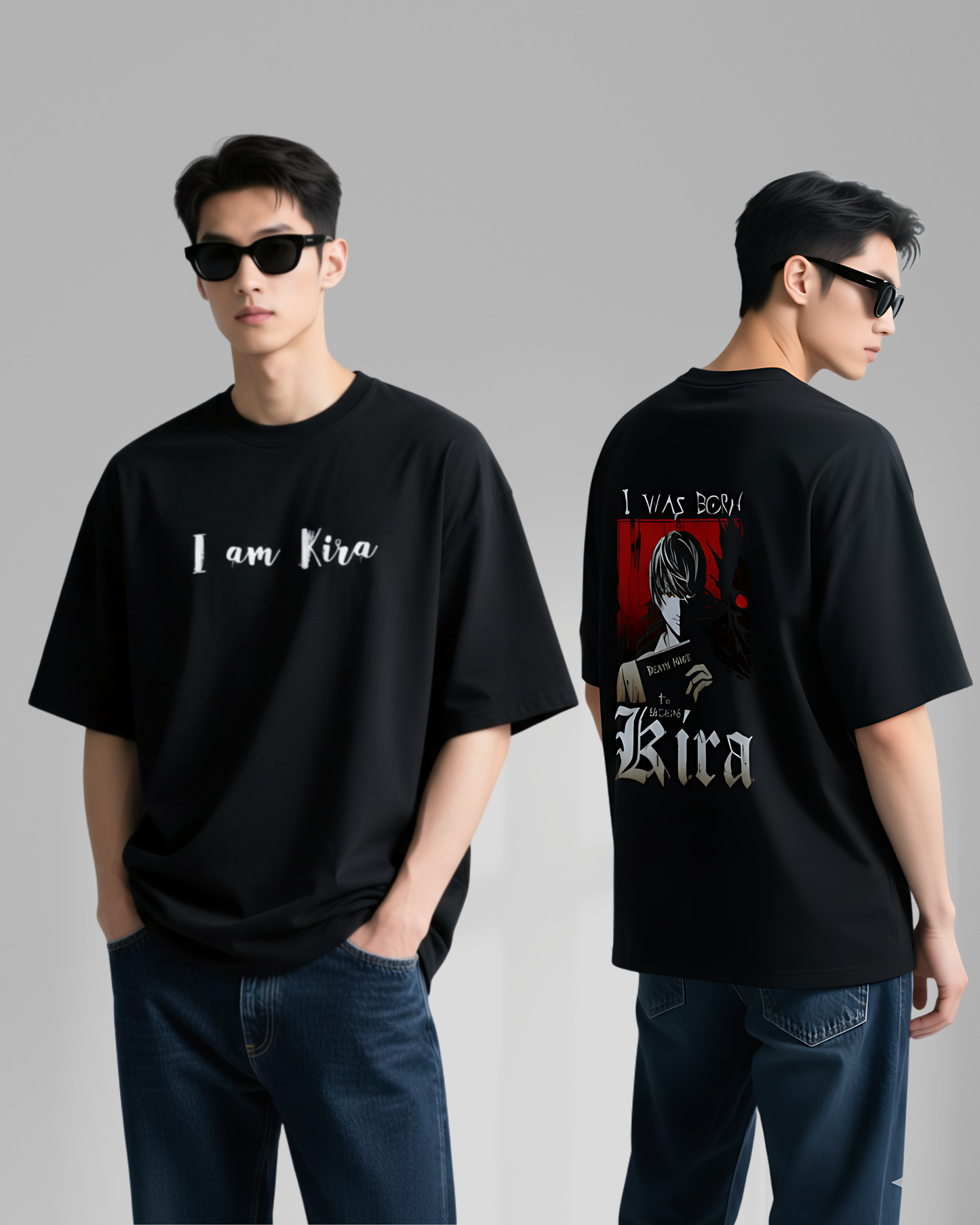 Death Note “I Am Kira” T-Shirt | Dark Anime Streetwear | Oversized Fit  Description: