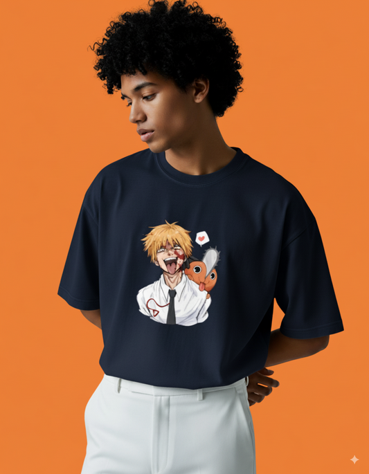Denji Oversized T-Shirt | ORNILUX Anime Streetwear (Chainsaw Man Inspired)