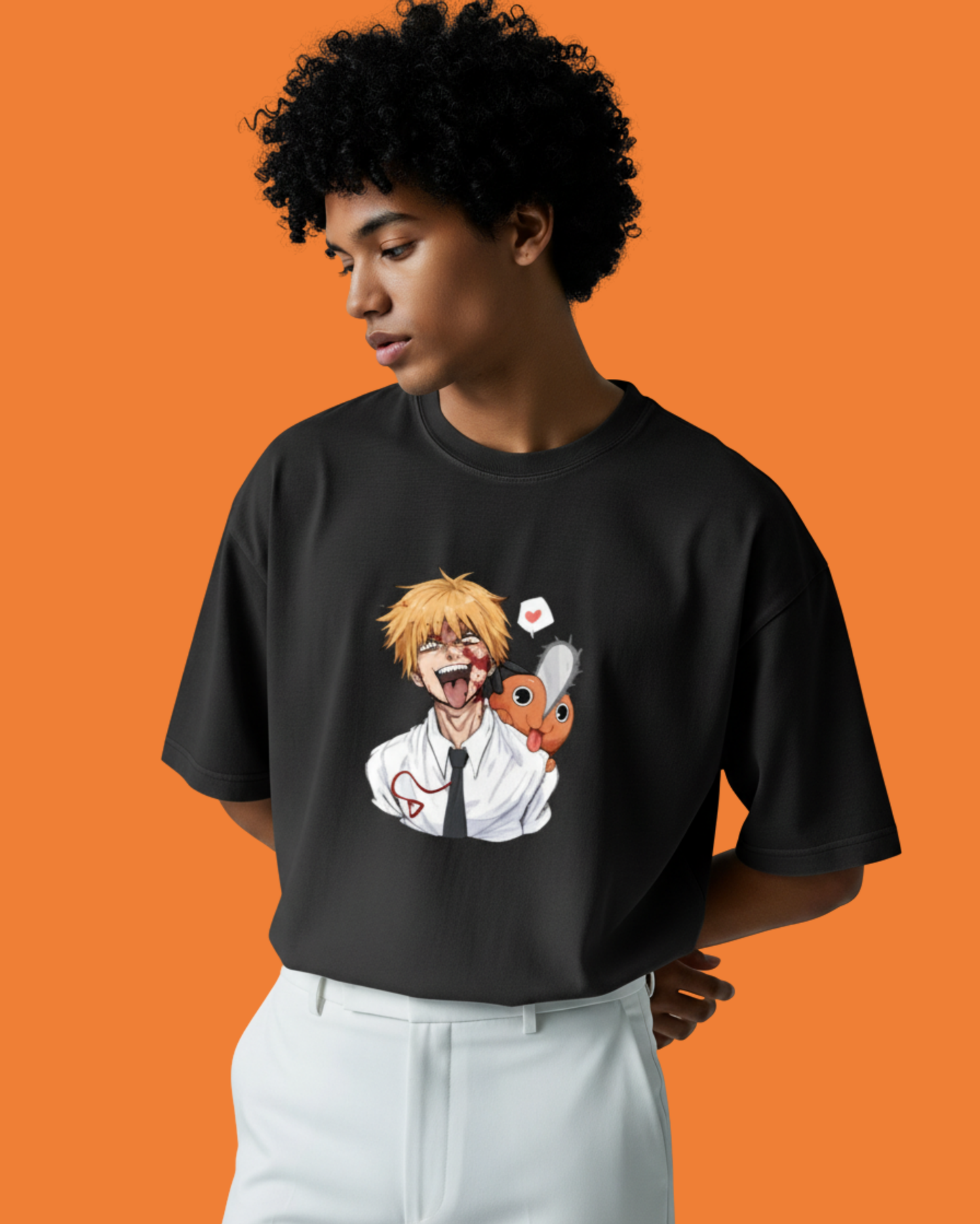 Denji Oversized T-Shirt | ORNILUX Anime Streetwear (Chainsaw Man Inspired)