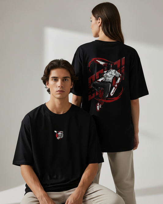 Denji Chainsaw Man Oversized T-Shirt | ORNILUX Anime Streetwear for Bold Fans
